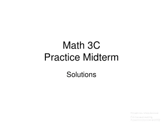 Math 3C Practice Midterm