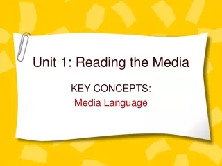 Unit 1: Reading the Media