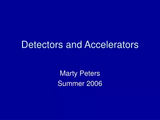 Detectors and Accelerators