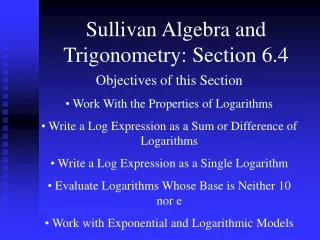 Sullivan Algebra and Trigonometry: Section 6.4