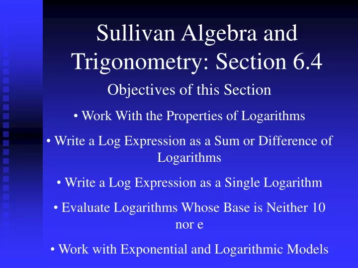 sullivan algebra and trigonometry section 6 4