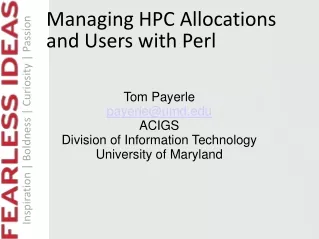Managing HPC Allocations and Users with Perl