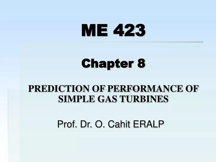 me 423 chapter 8 prediction of performance of simple gas turbines
