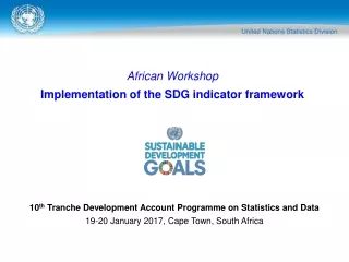 African Workshop Implementation of the SDG indicator framework