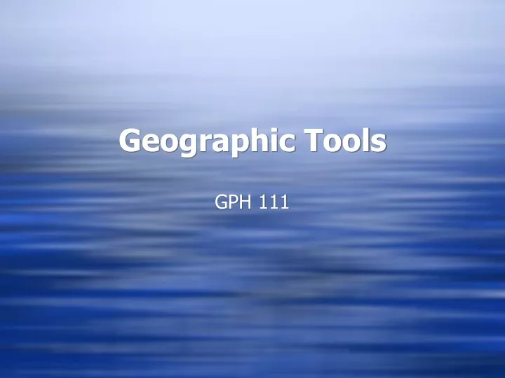 geographic tools