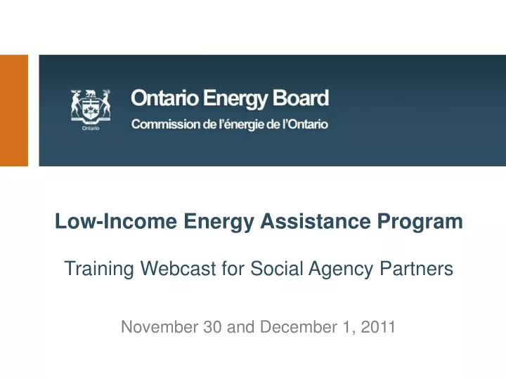 low income energy assistance program training
