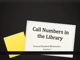 Call Numbers in the Library