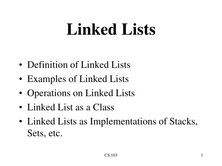 linked lists