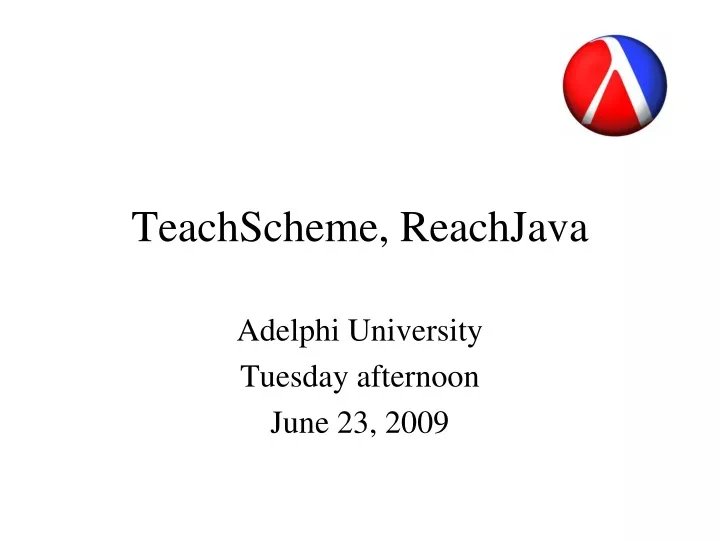 teachscheme reachjava