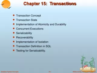 Chapter 15:  Transactions