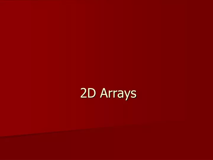 2d arrays