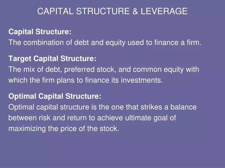 capital structure leverage