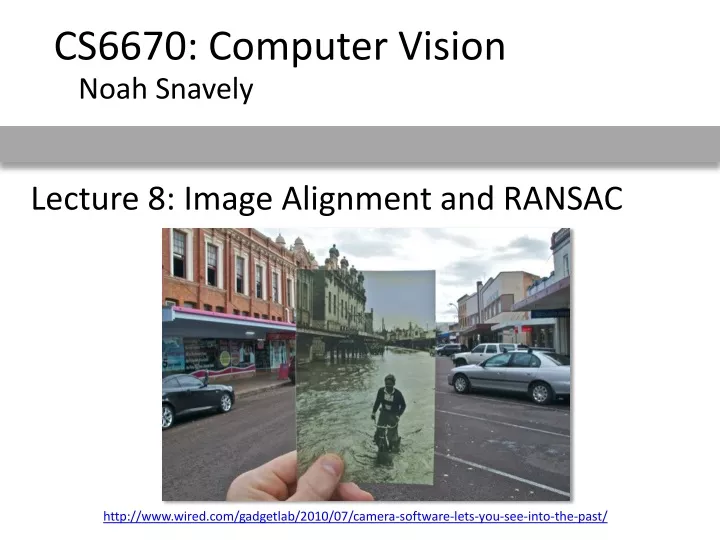 lecture 8 image alignment and ransac