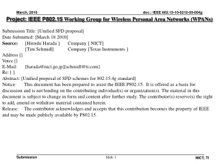 Project: IEEE P802.15  Working Group for Wireless Personal Area Networks (WPANs)