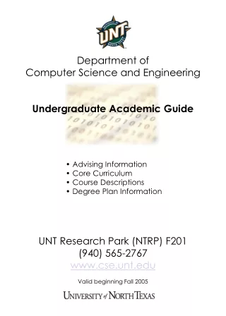 Department of  Computer Science and Engineering Undergraduate Academic Guide