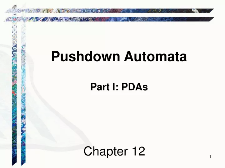 pushdown automata part i pdas