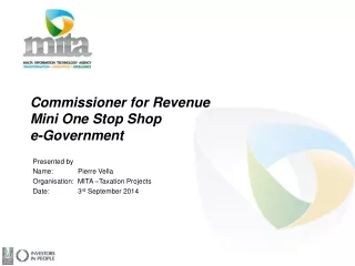 Commissioner for Revenue Mini One Stop Shop e-Government