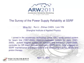 The Survey of the Power Supply Reliability at SSRF