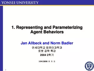 1. Representing and Parameterizing Agent Behaviors