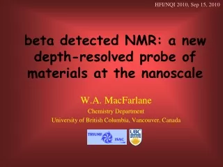beta  detected NMR: a new depth-resolved probe of  materials at the nanoscale