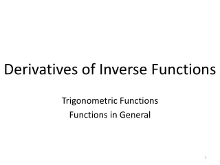 Derivatives of Inverse Functions