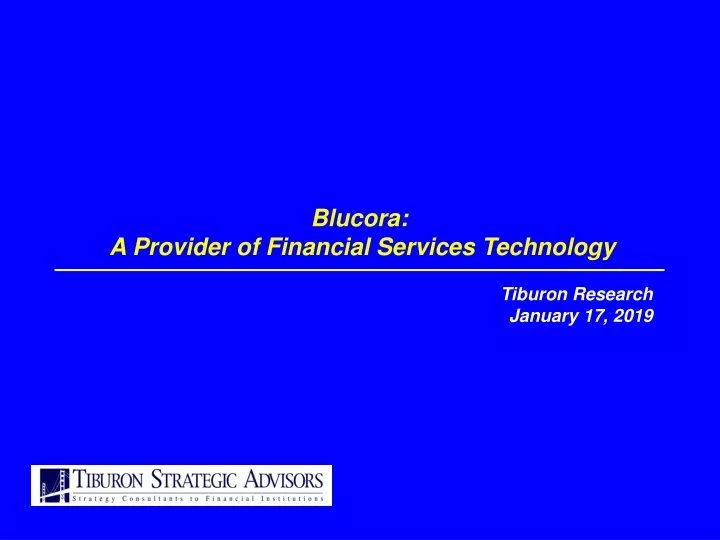 blucora a provider of financial services
