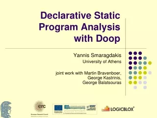 Declarative Static Program Analysis  with Doop