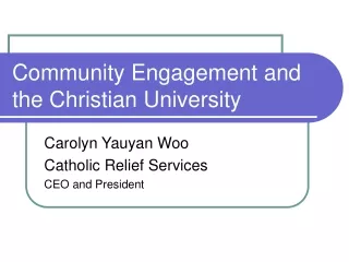 Community Engagement and the Christian University