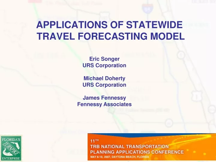 applications of statewide travel forecasting model
