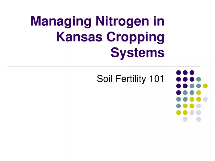 managing nitrogen in kansas cropping systems
