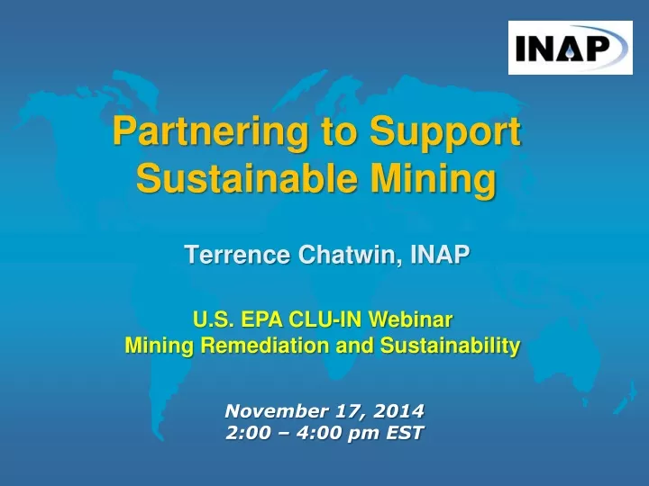 partnering to support sustainable mining