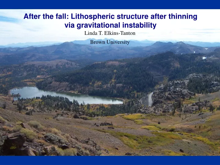 after the fall lithospheric structure after thinning via gravitational instability
