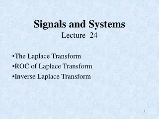 Signals and Systems Lecture  24