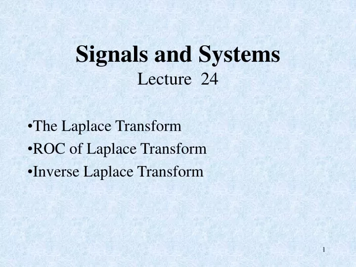 signals and systems lecture 24