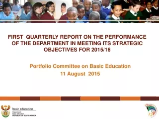 Portfolio Committee on Basic Education 11 August  2015