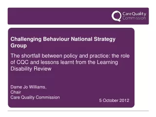 Challenging Behaviour National Strategy Group