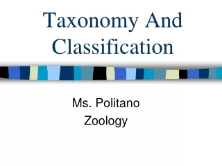 Taxonomy And Classification
