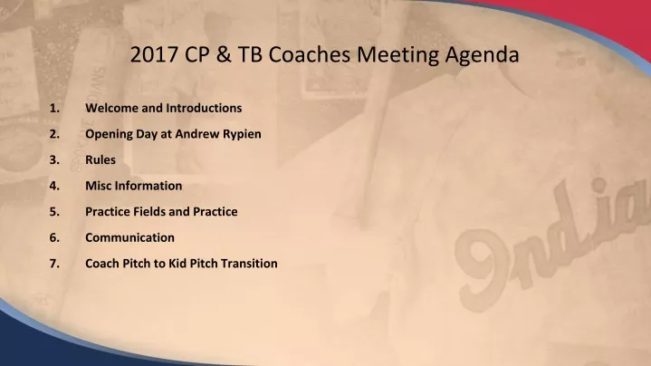 2017 cp tb coaches meeting agenda