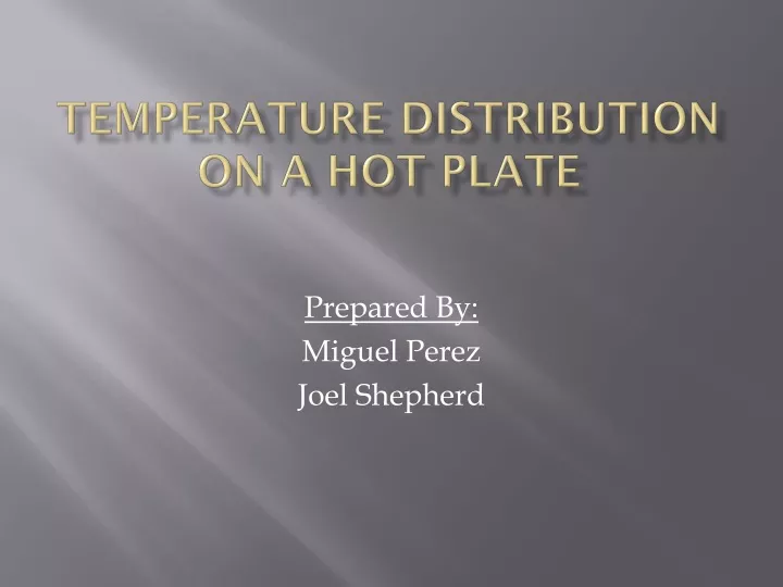 temperature distribution on a hot plate