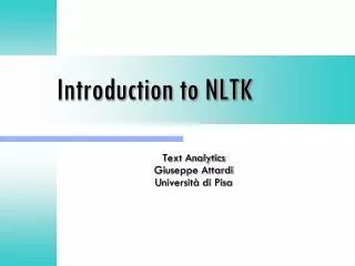 Introduction to NLTK