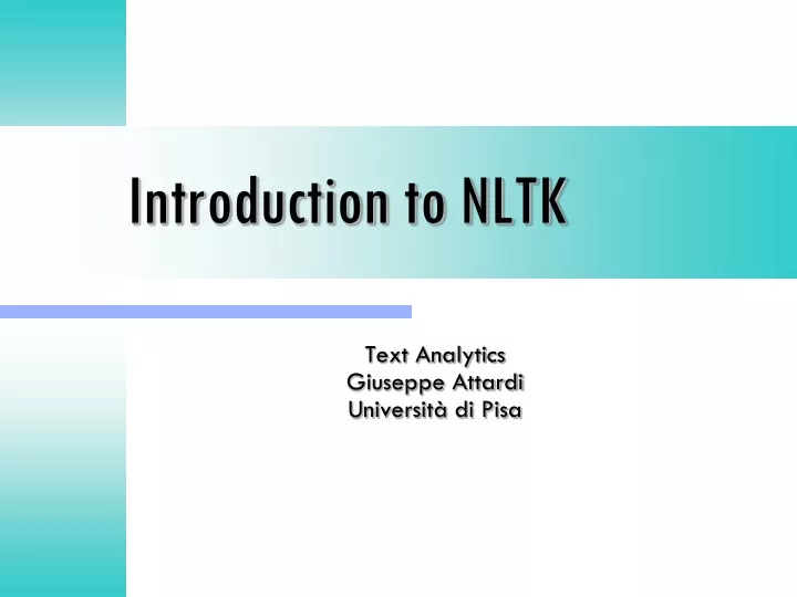 introduction to nltk