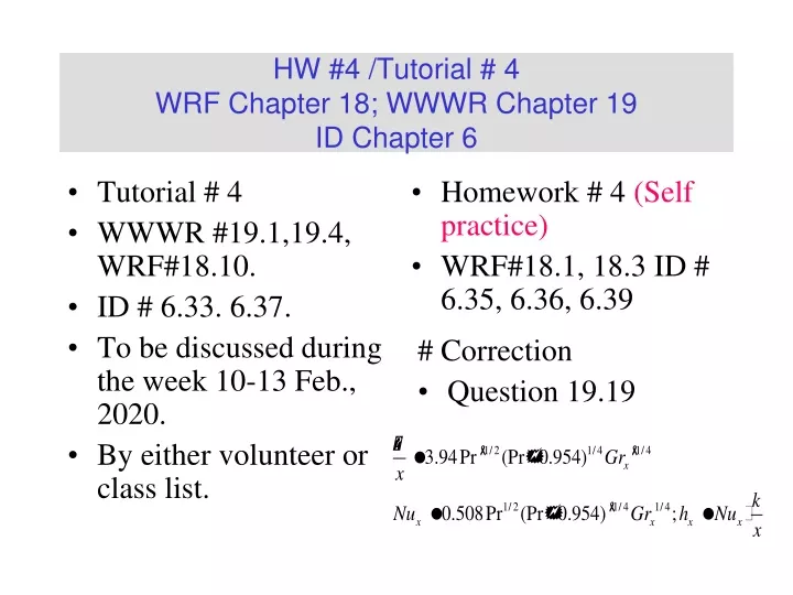 hw 4 tutorial 4 wrf chapter 18 wwwr chapter 19 id chapter 6