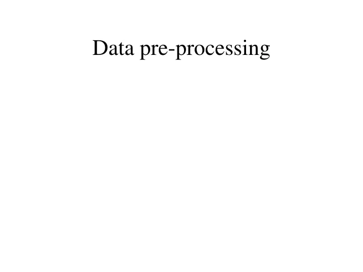 data pre processing
