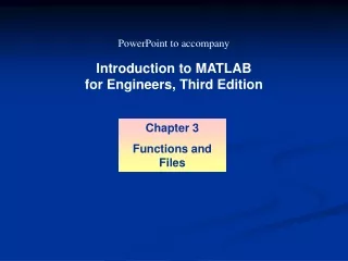 Introduction to MATLAB for Engineers, Third Edition