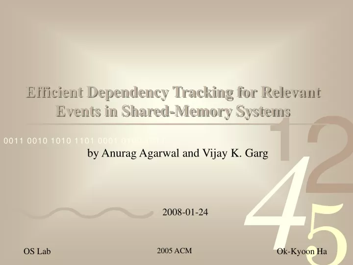 efficient dependency tracking for relevant events in shared memory systems