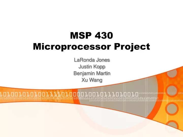 msp 430 microprocessor project