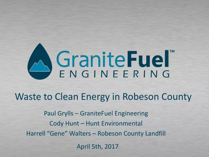 waste to clean energy in robeson county