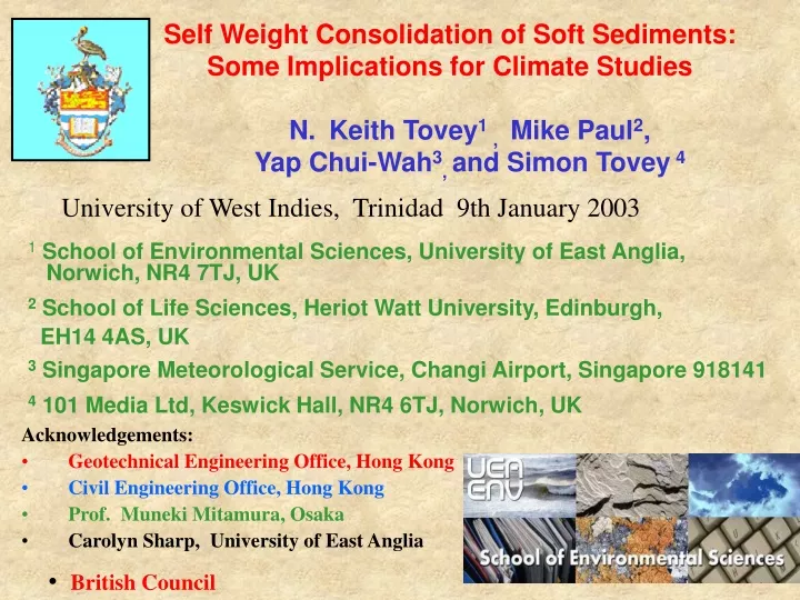 self weight consolidation of soft sediments some