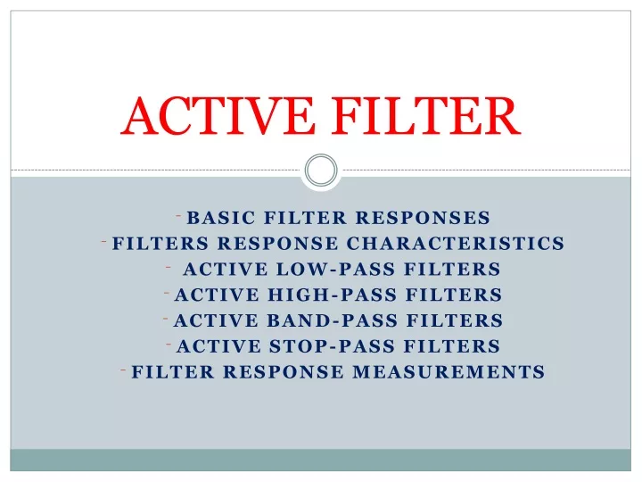 active filter