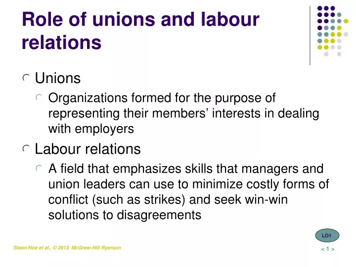 role of unions and labour relations